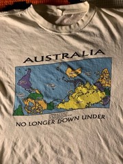 Vintage Australia T-Shirt S Tight Funny Australia Not Longer Down Has Flaws!!