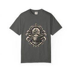 Monochrome Nautical Espresso Compass T-Shirt Graphic