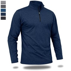 Men’s Long Sleeve 1/4 Zip Up Sweatshirts Mock Neck Golf Sport Running T-Shirts