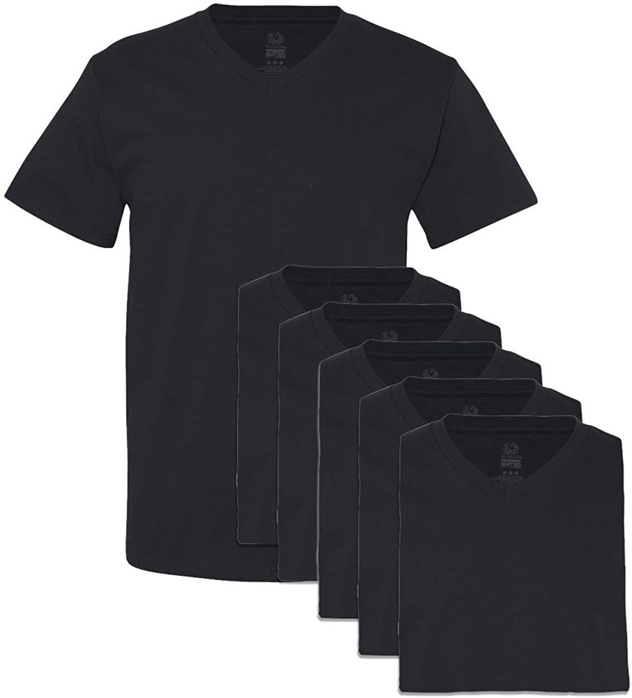 Fruit of the Loom Men’s V-Neck T-Shirts 6-Pack Sizes S, L, XL, 2X, 3X