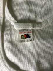 VTG Fruit Of The Loom Ribbed Tank Wife Beater Shirt M 38-40 USA Made Long Length