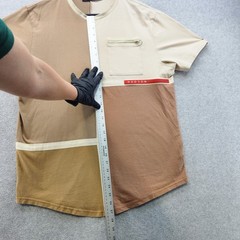 Hudson Outerwear Shirt Mens Large Beige Brown Patchwork Block Pocket Streetwear