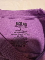 WWE Macho Man Madness Official Purple Heather Soft T-Shirt Sz Large Excellent