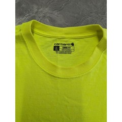 Carhartt Pocket T-Shirt Men’s Large Tall Hi Vis Yellow Loose Fit Workwear Tee