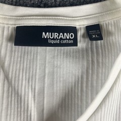 Murano Men’s Liquid Cotton Vneck Short Sleeve Shirt Textured While XL EUC