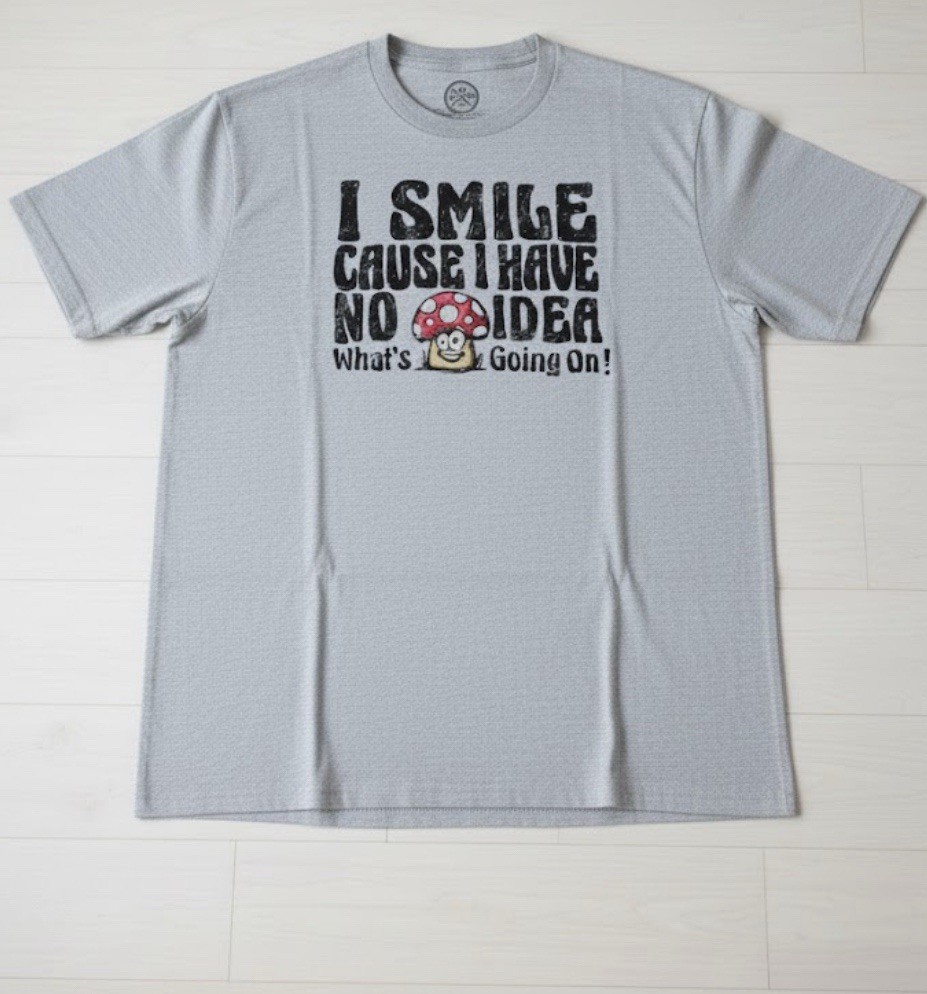 (M) 38-40 Gray Men’s I Smile Cause I Have No Idea Graphic Short Sleeve T-Shirt