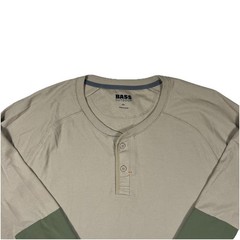 Bass Outdoor Shirt Mens 2XL Green Henley Performance Thermal Hiking Camping