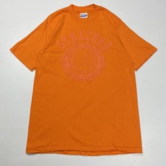 Vtg 80s Hanes Syracuse University Puff Print Mens Shirt L Orange College USA