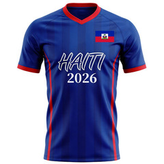 Haiti W- Cup 2026 Soccer Jersey Custom Name Number Mesh V-Neck T-Shirt