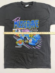 Vintage Cal Cru Shirt Mens Large Black Ted Musgrave NASCAR Graphic Tee Racing