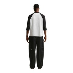 Mens Nike Sportswear Club 3-4 Sleeve Raglan Top_Black/White IF0755-010