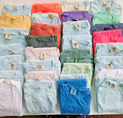 31 Mens L, T Shirts Tees – Various Colors – Ring Spun, Garment Dyed, w/ Flaws