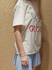 Gucci Tennis Embroidery Oversized T-Shirt in Off-White