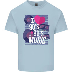 I Love 80s 90s Music Pop Rock Acid House Mens Cotton T-Shirt Tee Top