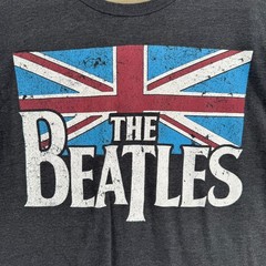 The Beatles Graphic T-Shirt Mens XL Charcoal Union Jack Flag Apple Corps 2015