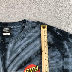 Santa Cruz Shirt Mens Large Black Grey Tie Dye Skateboards Logo Tee Cotton