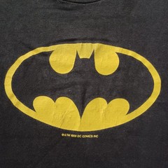 Vtg Batman T Shirt Mens L Black DC Comics Retro Movie Film Tee Single Stitch 80s