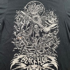 Metalocalypse Adult Swim Church of the Black Klok Graphic T-Shirt Flaw