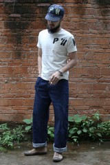 Bronson WW2 PW Pocket Tee Vintage Prison Style Short Sleeve T-Shirts Natural T