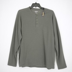 Cremieux Men’s Long Sleeve Henley Shirt XXL Gray Solid NWT