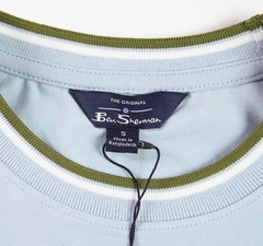 Ben Sherman T Shirt Mens Small Green Blue Colorblock Cotton Crewneck Casual Tee