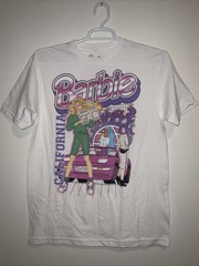 BARBIE CALIFORNIA 80’s STYLE BOOMBOX WHITE COTTON GRAPHIC T-SHIRT M NEW