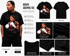 Boxer Graphic Tee Black Large – Premium Print Streetwear Shirt