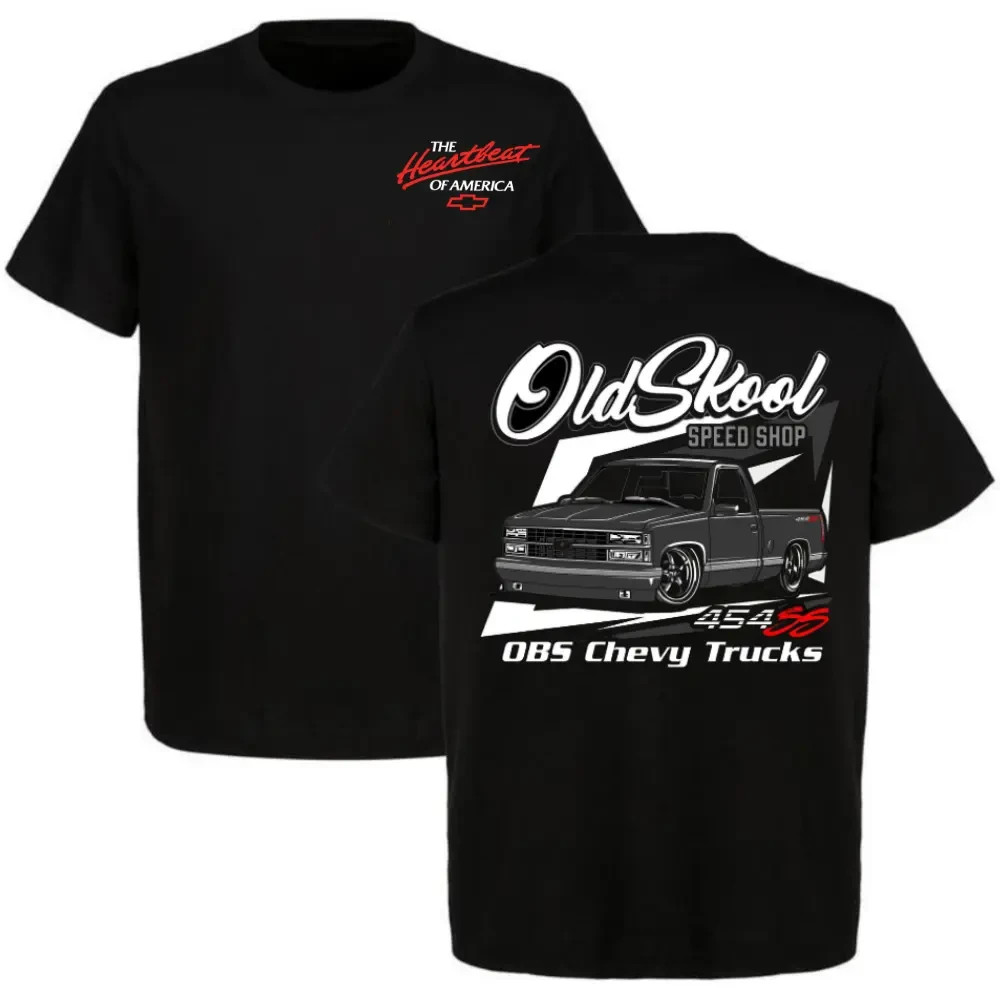 OBS Chevy 454 SS Truck T Shirt, Old Skool Automotive Graphic Tee, Classic Pickup