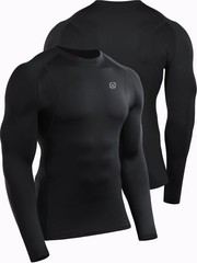 NELEUS 4 Pack Men’s Workout Shirts Compression Dry Fit Long Sleeve Shirts,Cre…