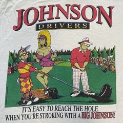 Big Johnson Johnson Drivers 90s Retro style White T shirt Heavy Cotton S-5XL