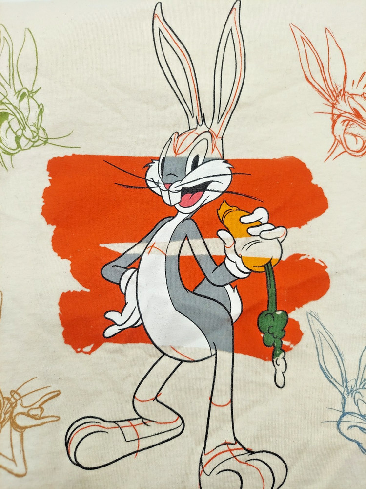 Looney Tunes Bugs Bunny w/Carrot Cream T-shirt 3XL Uni