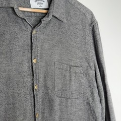 Portuguese Knowledge Flannel Men’s Long Sleeve Shirt XL Grey Cotton