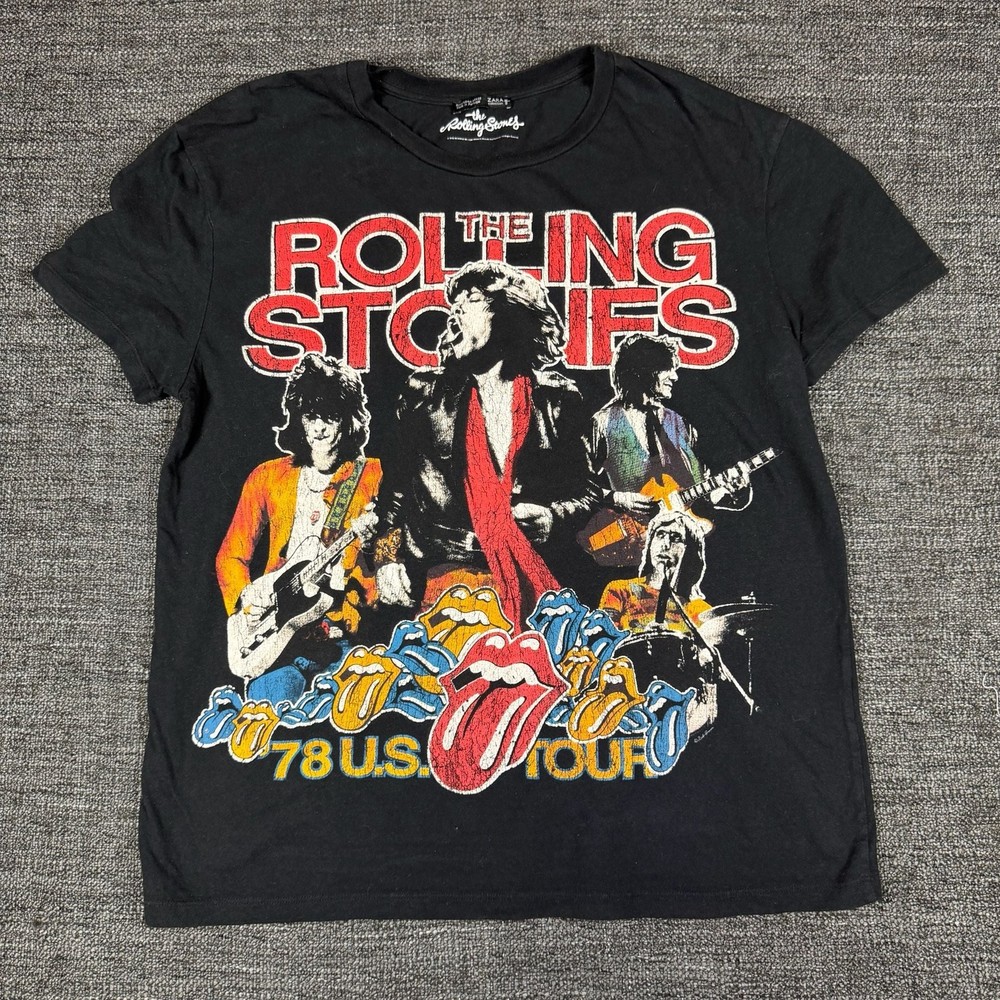 Zara The Rolling Stones 78 U.S. Tour Double Sided Graphic T-Shirt