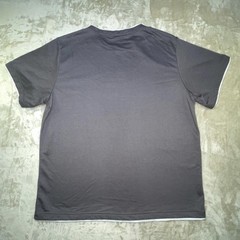 SHEIN Mens Dark Gray Contrast Trim T-Shirt White Collar & Cuffs Casual Sz L