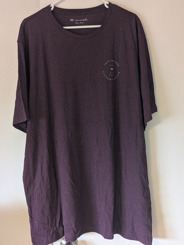 Travis Mathew Men’s Purple Short Sleeve Crew Graphic Logo T-Shirt, XXXL (NWOT)