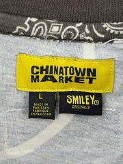 Chinatown Market Smiley Shirt Mens Large Blue Black Patchwork Streetwear Y2K