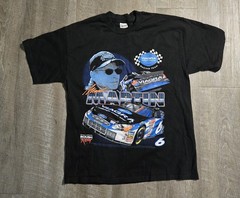 Checkered Flag Sports Label Nascar Viagra Racing T Shirt Size Large Mark Martin