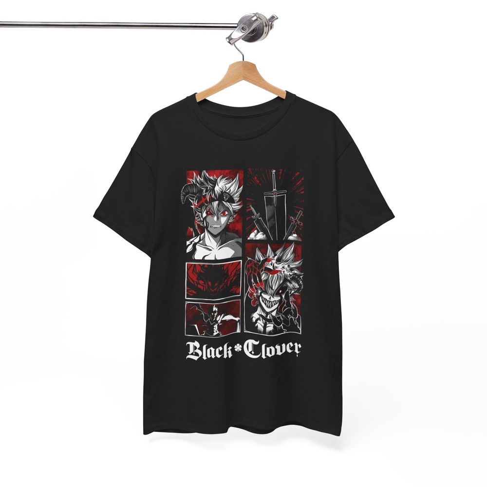Black Clover Asta Yuno Anime Manga Tshirt Anime Manga Gift Black Shirt All Size.