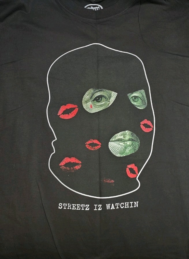 Streetz Iz Watchin Ski Mask Men’s T-Shirt Size 4XL