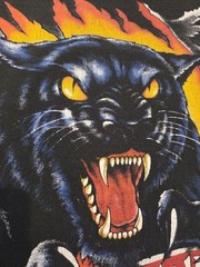 Born Wild Panther Shirt XL Double Sided Used Black 90’s Biker Motorcycle