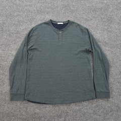 Marine Layer Shirt Mens Medium Green Double Knit Henley Long Sleeve Casual Tee