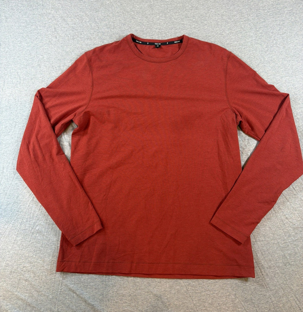 Public Rec Shirt Mens S Long Sleeve Orange Stretch