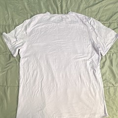 White Polyester Elastane Graphic Mountain Crew Neck Short Sleeve T-Shirt L A1