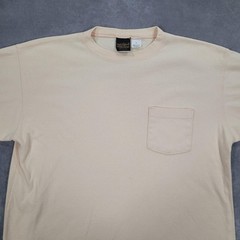 Vintage Eddie Bauer Shirt Mens Large Beige Made USA Pocket Basic Boxy Minimalist