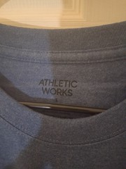 Athletic Works Men’s Blue Heather Cotton Crew Neck T-Shirt Short Sleeve L
