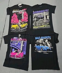 Bad Habits Racing Anime Graphic T-Shirt Lot 4pc SZ Small (S1C)