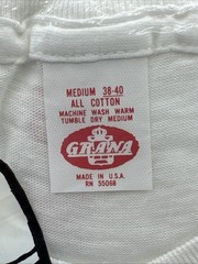Vintage Grana Package Men’s White T-shirts Size MED 38-40 Never Stretch Collar