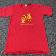 Vintage Huatulco Mexico Tshirt Yazbek Aztec Mexican Short Sleeve Mens Small Red