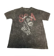 Sons Of Anarchy Reaper Flag T Shirt Size XL Gray Tie Dye 2014 Biker