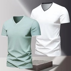 V-neck Short Sleeved Men’s T-shirt, Men’s Sports and Leisure T-shirt, Trendy and